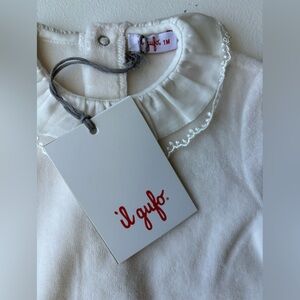 Il Gufo Ivory Baby Dress with Lace Trim